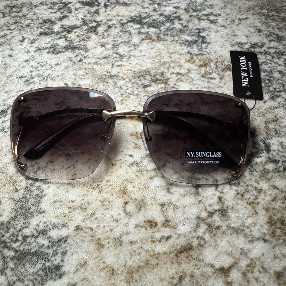 Women's Black and Gold Sunglasses